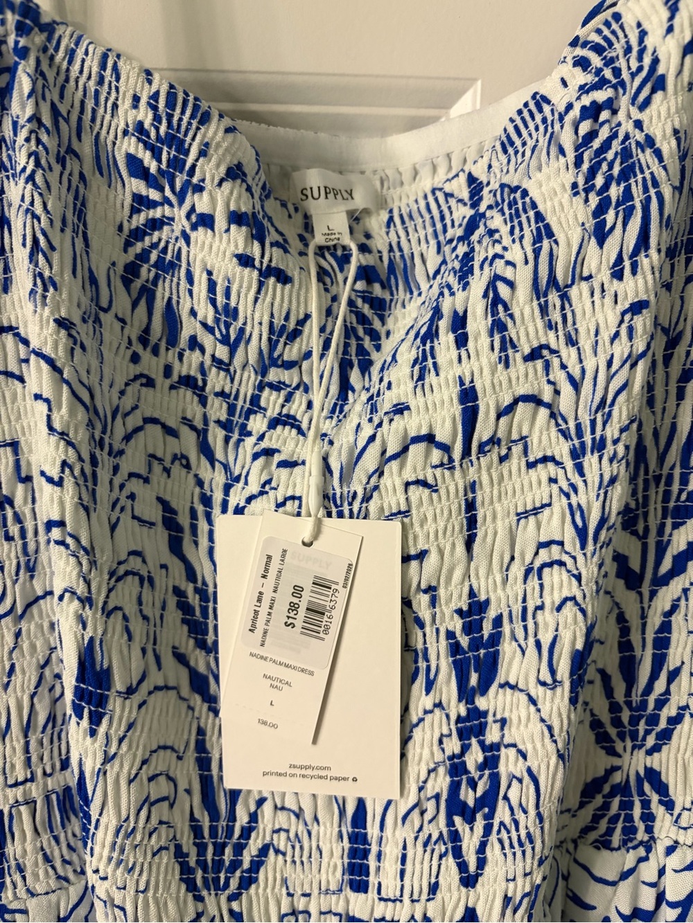 Z Supply Blue and White Printed Maxi Dress - Picture 7 of 8
